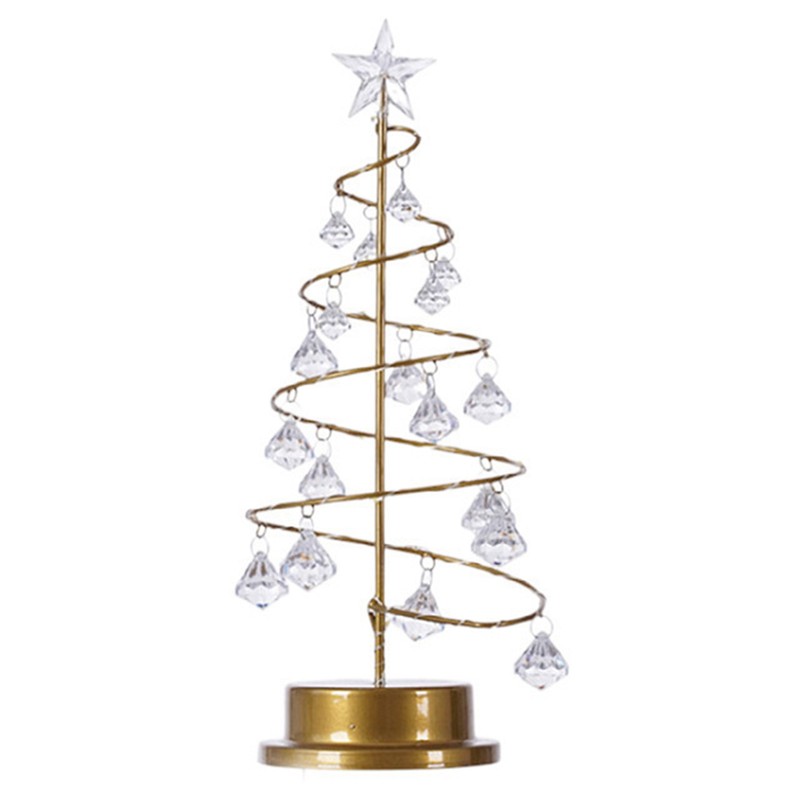 Christmas Crystal Tree Lamp Acrylic Crystal Pendant Christmas Decorative Desk