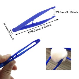 DGZZI 30PCS 11x2.3cm Plastic Forceps Tweezers Blue Disposable Tweezers Bulk Serrated Tips and Narrow Points Suitable for Medical Craft Lab and School Science Class