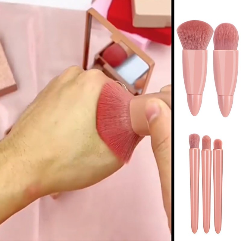 Juego de 5 Brochas de Maquillaje Profesional, Incluye Brocha para