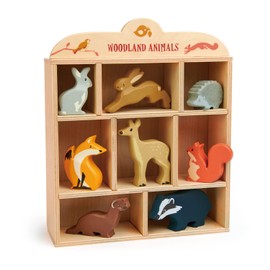 Tender Leaf Toys Woodland Animals – 8 Wooden Forest Animals with a Display Shelf -Classic Toy for Pretend Play – Develops Social, Creative & Imaginative Skills – Learning Role Play – Ages 3+ Years