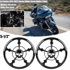 Unbranded Gloss Black 5-1/2" Speaker Grill Cover Trim ABS For Harley Street Glide FLHXS