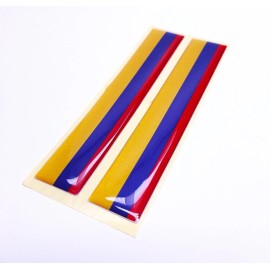 DIGIART INTERNATIONAL COLOMBIAN COLOMBIA FLAG 3D EPOXY CAR EMBLEM SET (2) FLEXIBLE DURABLE WATERPROOF