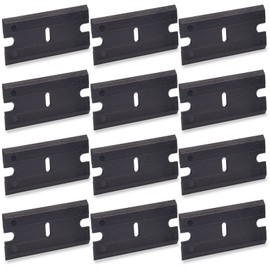 200pcs Plastic Razor Blades, Non-scratch Double Edged, for 1.5-inch Universal Safety Scraper Plastic Common Scraper, Remove Decals, Stickers, Adhesive, Clean Glass Window, Black