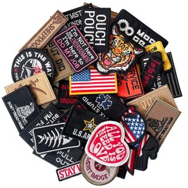 J.CARP 10 Pieces Random Patches, Military Funny Patch, Full Embroidered Appliques for Tactical Gear