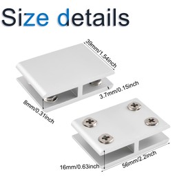 INCREWAY Glass Clamp, 4 Pack Adjustable Double Side Aluminum Alloy Glass Shelf Support Bracket, Glass Clip Clamp Holder for 5-8mm Thickness, 180 Degrees