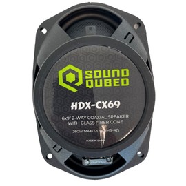 Soundqubed HDX Series Coaxial Speakers, Pair of 6x9” 2-Way Car Audio Speakers, 360 Watts Max Power for Clear, Powerful Sound, Car Door Speaker, Heavy Duty, Grill Included, 120W RMS, Black