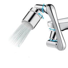 1080° Swivel Faucet-Extender Sink-Aerator - Sink Water Booster, 2 Mode Splash Water Filter Extension, Kitchen and Bathroom Faucets 360° Rotatable Spray，Multifunctional Universal Robotic Arm。