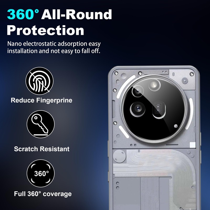 Heioloo 2 Pieces Camera Protective Film for Nothing Phone 3A