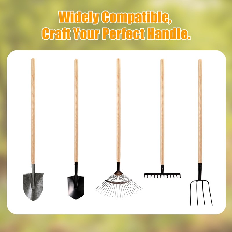4 Pcs Shovel Handle Replacement 48" Length, 1-1/2" Diameter, Strong