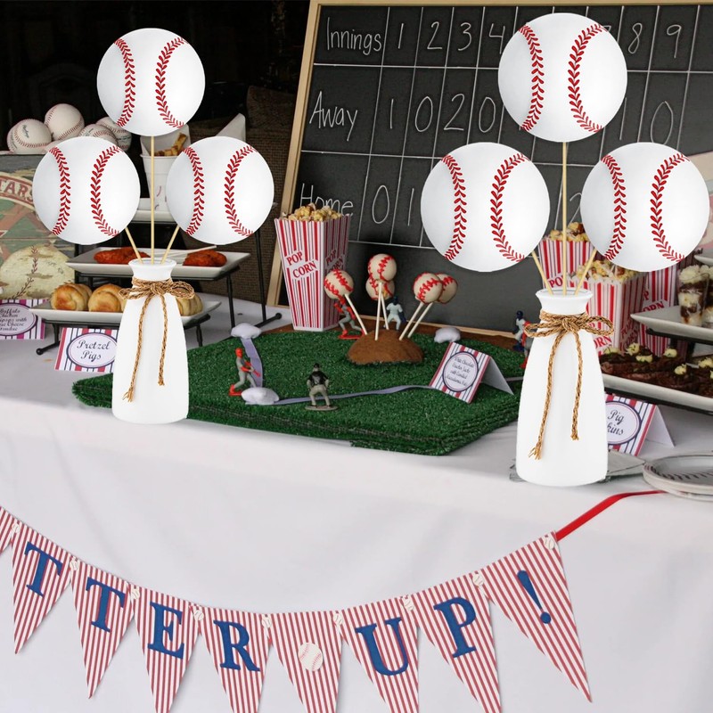 Baseball Party Supplies Baseball Themed Centerpiece Sticks 16Pcs Sports Baseball