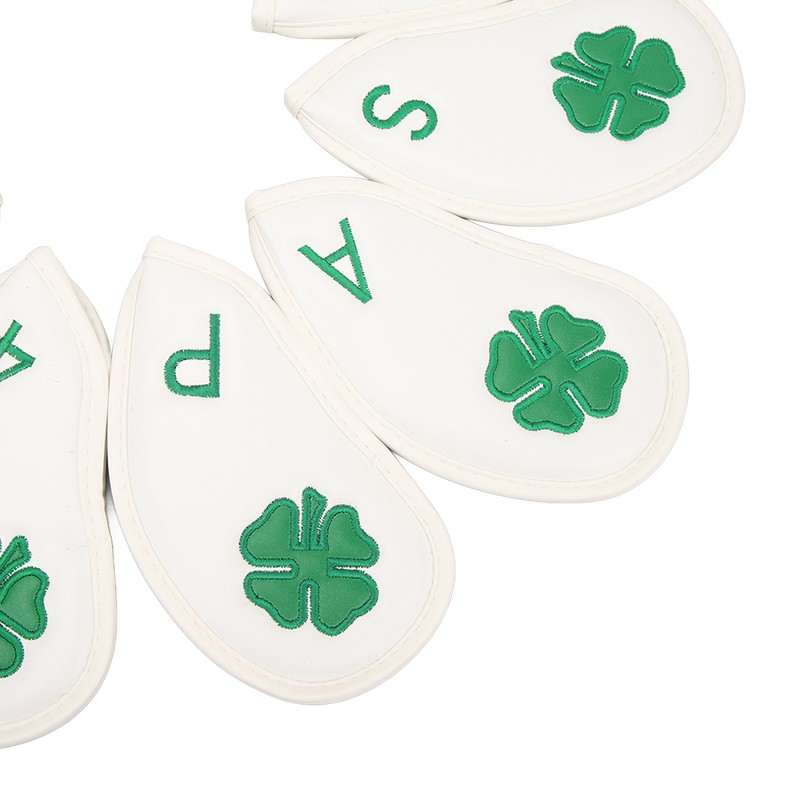 10 PCS Golf Club Head Covers Four Leaf Clover Pattern