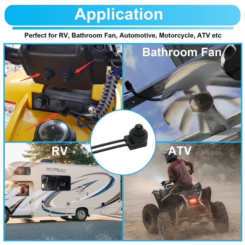 Taiss KP-107 12 V Switch Waterproof Self-Locking Push Button Switch