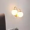 Double Sconce Simple Modern Dual Headed Glass Metal Energy Saving