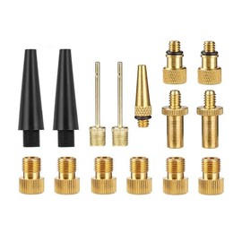 Bicycle Valve Adapter Set - Presta to Schrader, Valve Caps Included, 15 Pcs/Set