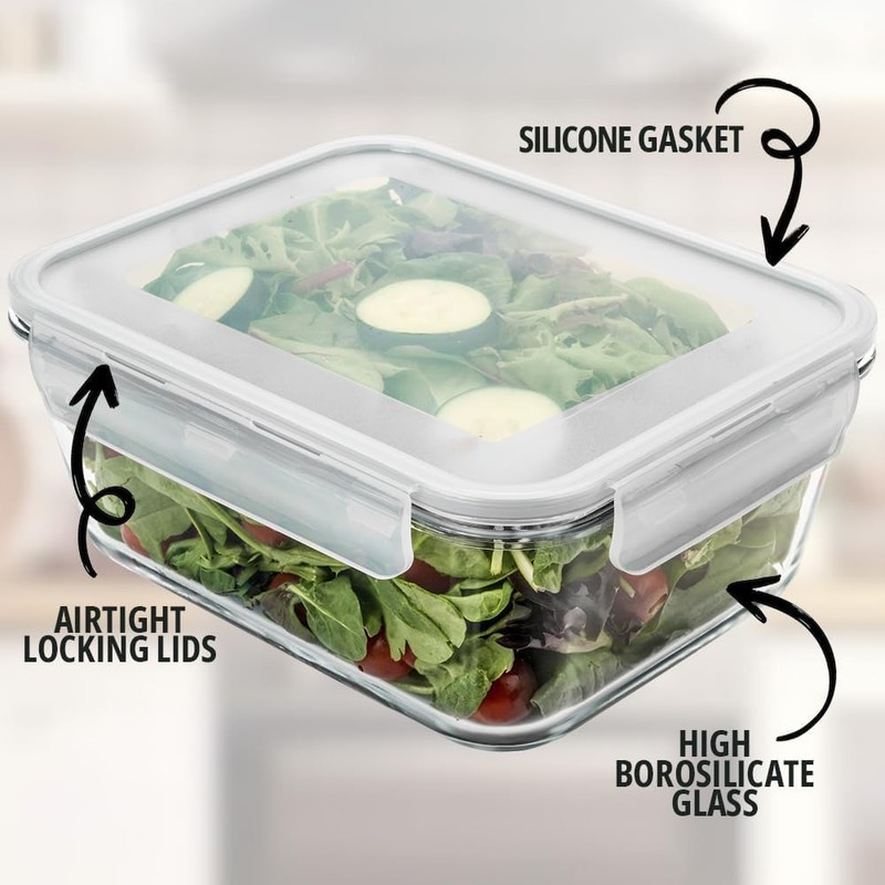 Razab 3300 ml / 112 oz Large Glass Food Storage