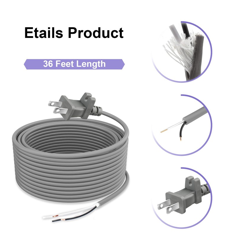 36ft Upright Vacuum Cleaner Replacement Cord for Shark Bissell Hoover