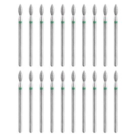 sourcing map 20pcs 100-120 Grits Diamond Grinding Bit 2.6mm Oval Head 2.35mm Shank 2.6mm Length Stone Sanding Drill Bits Rotary Tool for Ceramic Glass Nails Grinding Polishing