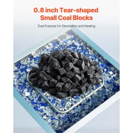 VEVOR Lava Rocks, 2cm Ceramic Stones for Fireplace, Reusable Lava Rock Pebbles for Indoor & Outdoor Decorative Fire Pit Stone for Propane/Gas Fireplace, Stove, Courtyard, Camping