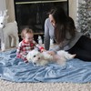 Bedsure Fleece Throw Blanket for Couch Light Blue - Lightweight