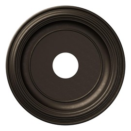 Ekena Millwork 16"OD x 3 1/2"ID x 1 3/8"P Traditional Thermoformed PVC Ceiling Medallion (Fits Canopies up to 9 1/2"), Metallic Black Night
