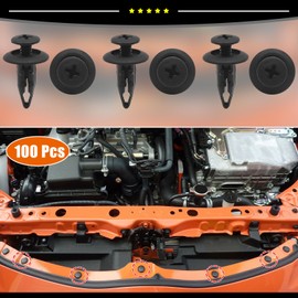 Uxcell Universal Piece of 100 6.3mm Car Rivets Fastener Fender Bumper Push Pin Clips