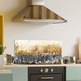 Tempered Glass Kitchen Backsplash, Stove Back Cover, Stove Splashback, Cutting Board, Kitchen Decor Tile, Home Wall Decor (39x20’’)