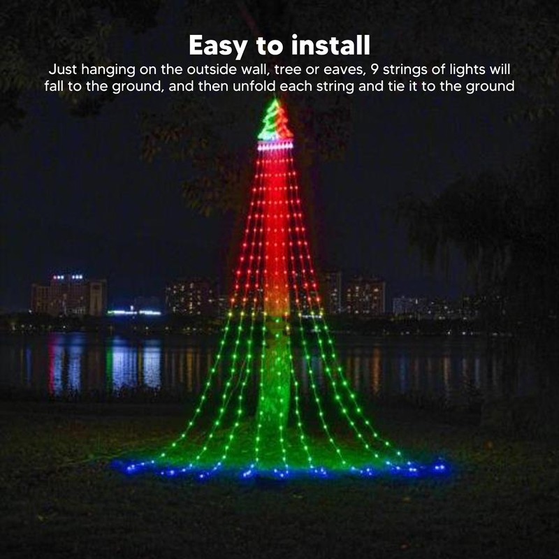Christmas Waterfall Lights 305 LED 9 Strings 10 Modes Christmas