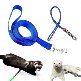 Ferret Leash Harness Adjustable Squirrel Sets, Leashes and Harnesses for Ferrets Guinea Pig Chinchilla Rat Dragon Bearded Small Animal, Pet Squirrel Ferret Accessories (Blue)