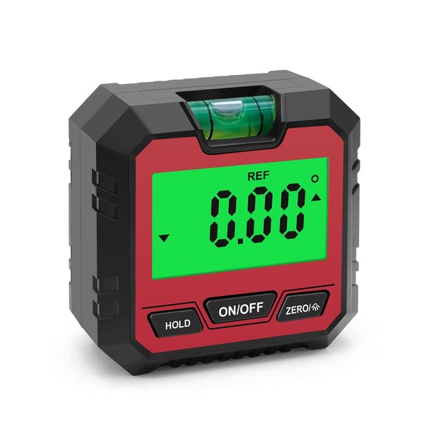 Weytoll Digital Angle Meter, 4 x 90° Angle/Tilt Detection, Protractor, Level Device, Data Retention, Auto Power Off, IP42 Waterproof, Easy to Read LCD Display, Digital Inclinometer, Small Inclinometer, Convenient to Carry