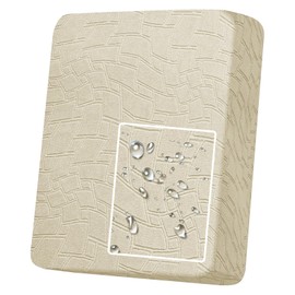 MAXIJIN Waterproof Sofa Seat Cushion Cover Jacquard Sofa Seat Cover Non-Slip Couch Seat Slipcover Protector Replacement for Individual Cushion with Elastic Bottom (Beige, 1 Seater)