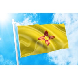 DMSE New Mexico State Flag 3X5 Ft Foot 100% Polyester 100D Flag UV Resistant (3' X 5' Ft Foot)