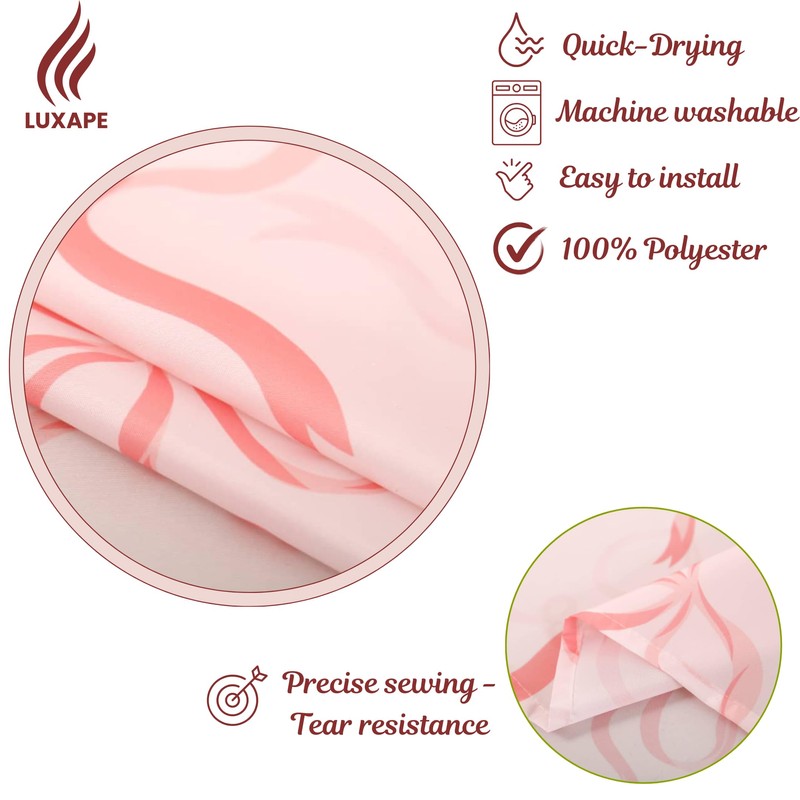 Luxape Luxape Bow Shower Curtain, Coquette Handcrafted Bow Tie Bath