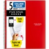 Five Star Spiral Notebook + Study App, 5 Subject, College