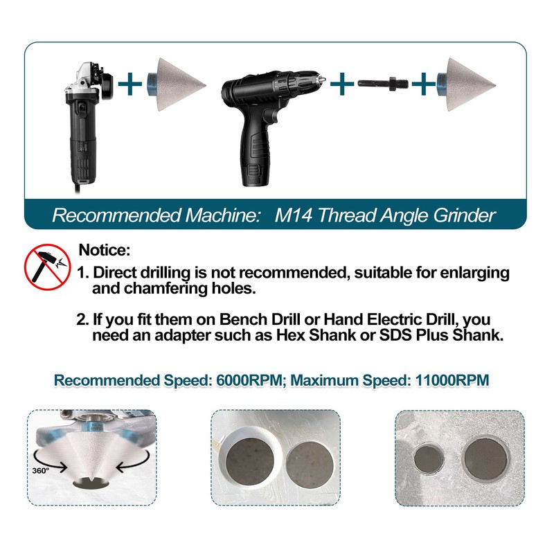 MINLAYCUT Diamond Beveling Chamfer Bits 35mm Diamond Cone Tile Bit