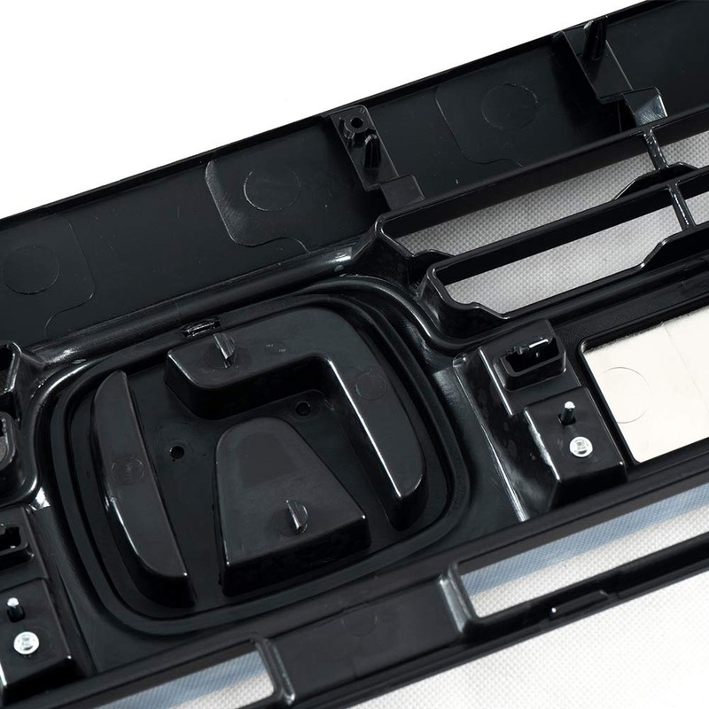 PIT66 Front Upper Bumper Hood Black Chrome Grille Compatible with