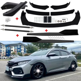 For Honda Civic Front Rear Bumper Lip Spoiler Body Kit Splitter Side Skirt