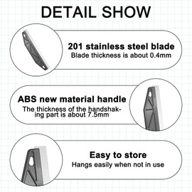 smtfcty Paint Trim Guard, 2 Pack 12inch Multi-Purpose Paint Wallpaper Scraper, Stainless Steel Paint Shield for Paint Smearing Repairing Wallpaper, Cutting, Paint Guide & Measurement