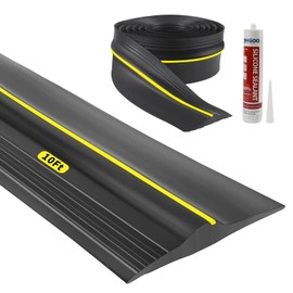 Universal Garage Door Bottom Threshold Seal Rubber Strip with Adhesives, DIY Weatherproof Weather Stripping Replacement (10FT, Black)