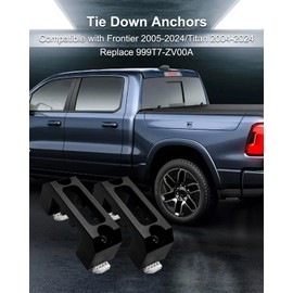 JUFZQO Tie Down Anchors Compatible with Frontier 2005-2024/Titan 2004-2024, Fit for Utili-Track Bed Rail System Bed Rail Cleats Replaces 999T7-ZV00A (Black, 2PCS)