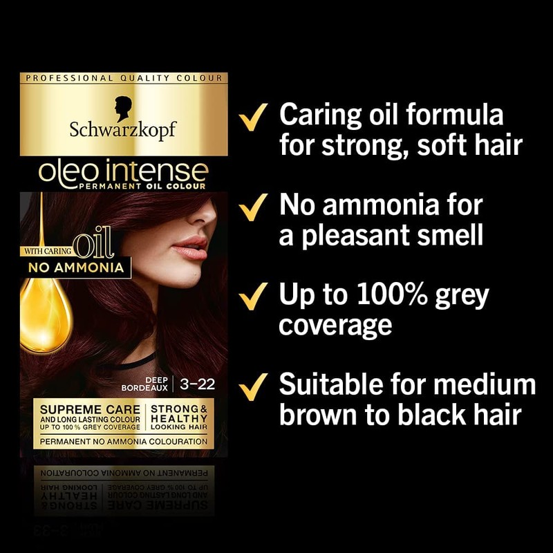 Schwarzkopf Oleo Intense, Permanent Red Hair Dye, Ammonia Free, Up