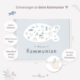 mintkind My Communion Blue Memory Album - Communion Gift for Boys - Stylish Album for Photos and Memories - Communion Gift from Godparents, Family or Friends