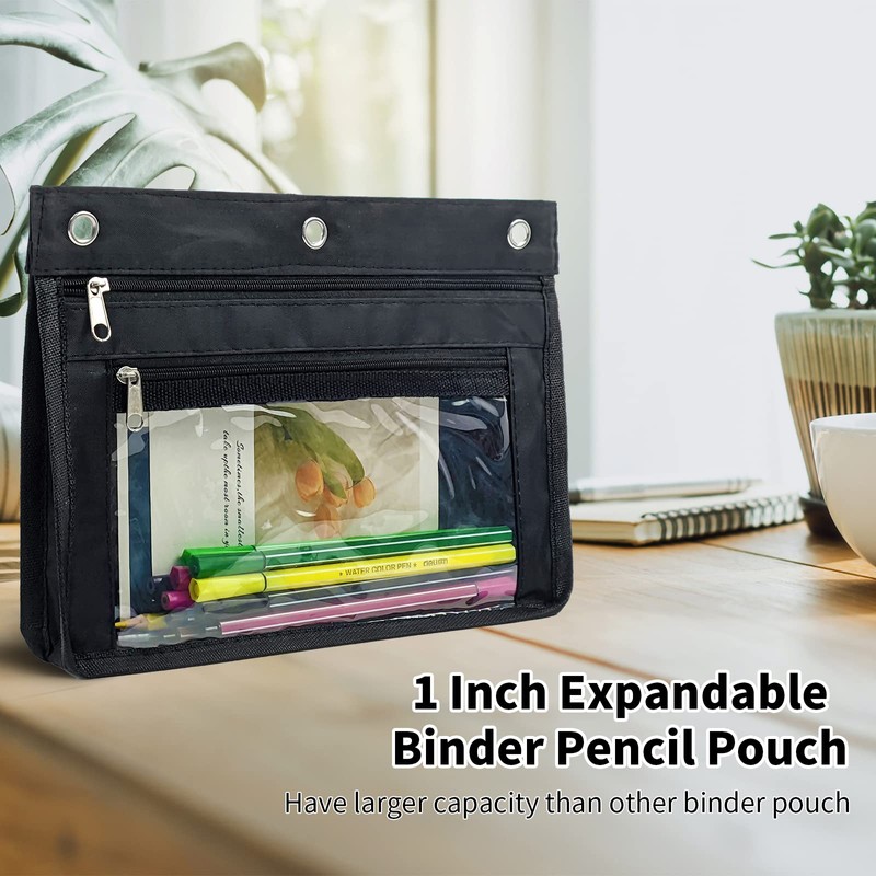 YoeeJob 2 Pack 1 Inch Expandable Zipper Pencil Pouches with