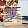 Softball Gifts for Women Girls, Softball Life Lessons Clear Acrylic