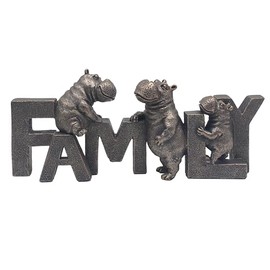 The Leonardo Collection Happy Hippo Family Home Decor Figurines & Ornaments For Home & Office | Decorative Accessories Statues For Indoor & Outdoor | Lovely Gifts for Women & Men