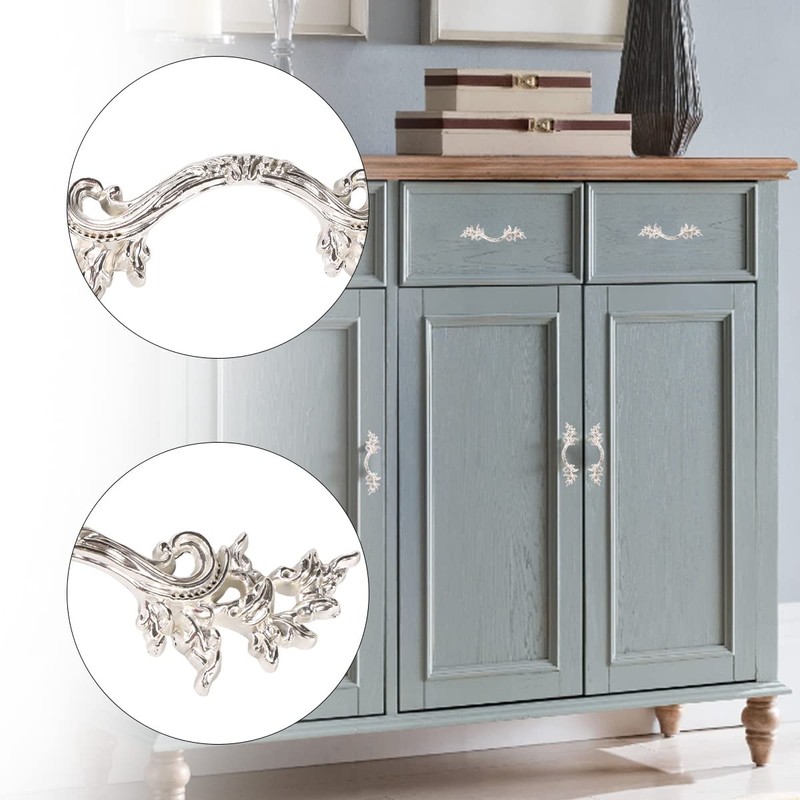 Fvstar 10pcs Antique Dresser Handles, Farmhouse Kitchen Cabinet Pulls, Vintage