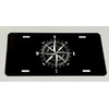 Brilliant Engraved Compass Car Tag Diamond Etched Vanity Front License