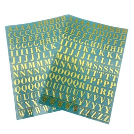 EDEN Gold Alphabet Romaji Stickers 0.9cm Height Gold Metal Decal Sticker (10 sets of each letter) [E799]