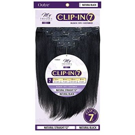 Outre MyTresses Purple Label Unprocessed Human Hair Clip-in 7PCS NATURAL STRAIGHT (18", NBLK)