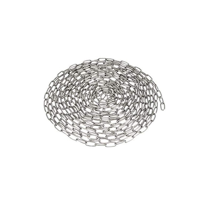 sourcing map Stainless Steel 304 Hardened Proof Coil Chain 5m