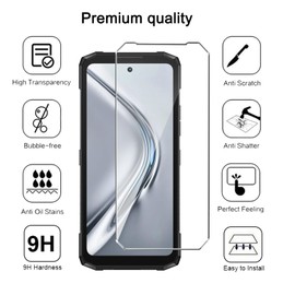 LYZXMY Hülle für Doogee Fire 6 Power(6.56") Schwarz Handyhülle + 2 Stück Gehärtetes Glas Schutzfolie, Case Weich Silikon TPU Schutzhülle Cover